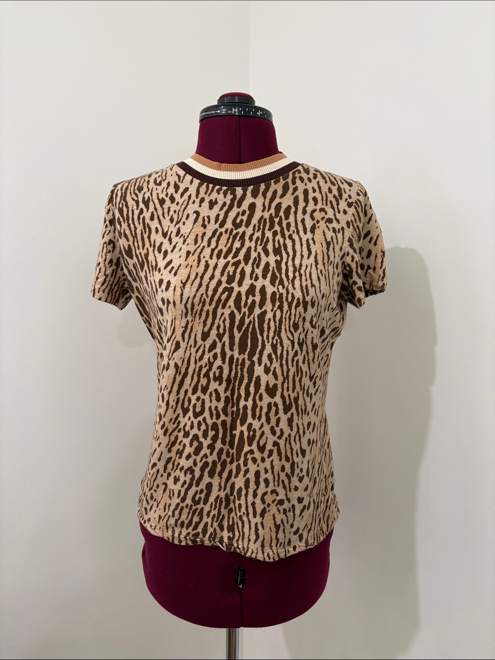 Zimmermann Brown Leopard-Print Short Sleeve Tee